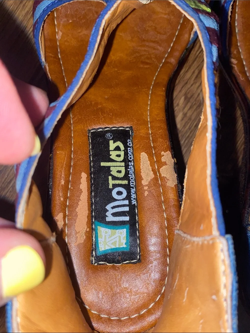 MoTalas Mola Art Wedge Sandals Geometric Zip Back Size 39 / 8.5